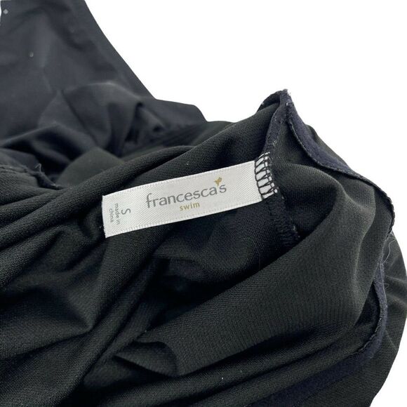 Black Off The Shoulder Ruffle One Piece Swimsuit Francescas Womens Size Small - Picture 5 of 7